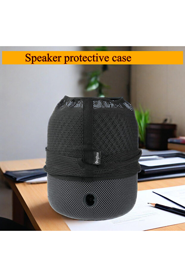 غطاء حماية أسود للسماعات (عبوة من قطعتين)، مناسب لجهاز HomePod من الجيل الثاني، مصنوع من مادة النايلون عالية الجودة