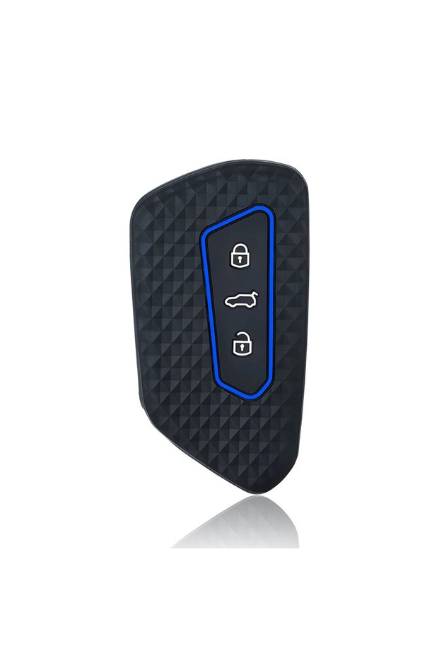 Blue Line Silicone Car Fob Key Cover Case Accessories for VW Golf 8 GTI 2023 ID 4 Seat Leon Cupra Fo