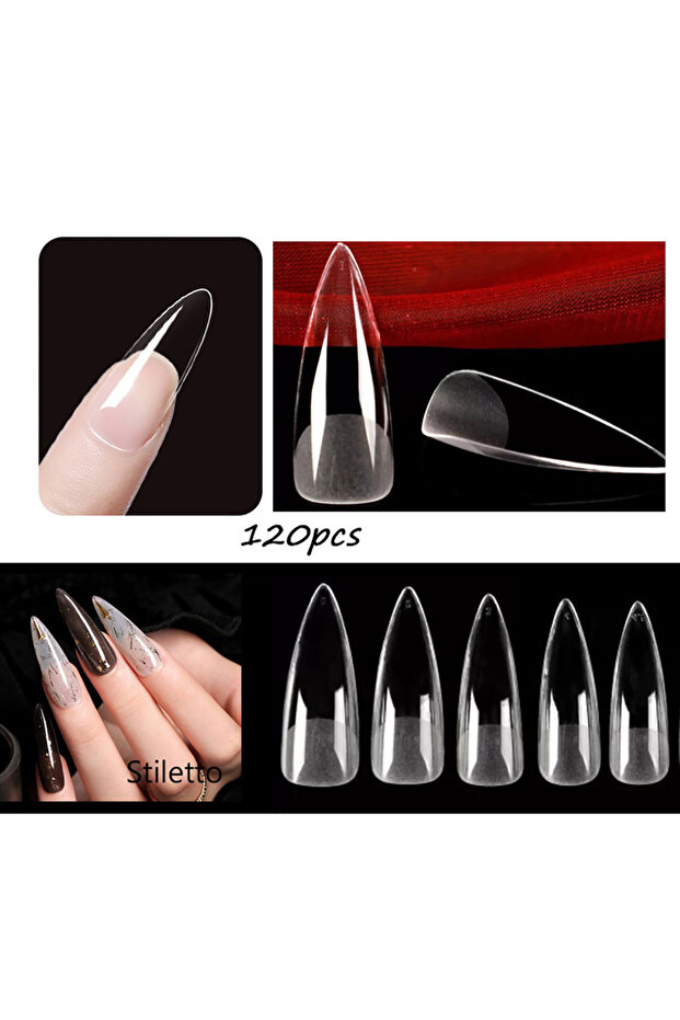 983-120pcs 120pcs/bag Matte Press On Nail Tips Soft Full Cover False Nails Oval Almond Sculpted Fake