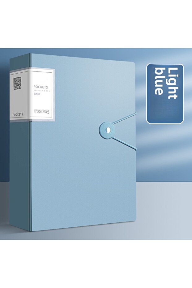 blue-20 pages A4 100 Pockets 160/Sides Display Book Paper Document Holder, Business Presentation Boo
