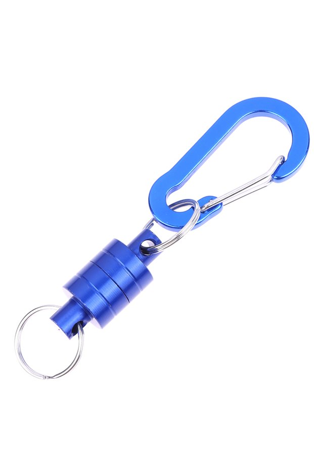 Blue {DODOA} Magnetic Quick Release Keychain Anti-falling Metal Strong Magnetic Carabiner Fishing Ha