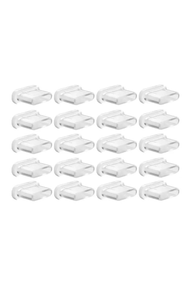 Clear-20X 1/20Pcs Type C Anti-Dust Plugs Silicone USB C Charging Port Dust Cover Protector for iPhon
