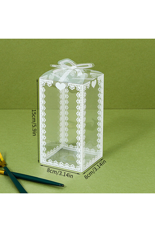 10Pcs J24012091-B 10Pcs Transparent PVC Box Plastic Candy Favor Gift Packaging Boxes for Wedding Bir