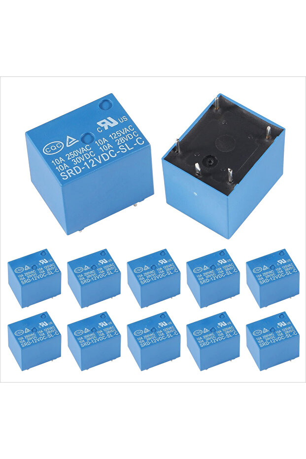 SRD-12VDC-SL-C 5Pin 5Pcs SL-C Series Electromagnetic Relay, 5-Pin, 10A, 5V/12V/24V Coil Voltage, No