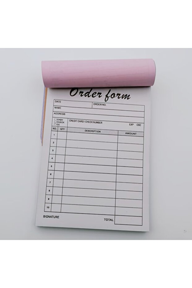1pc order form 1/5 PCS Thank You Receipt Books with Cardboard, 2-Part Small Business Carbon-Free Sa