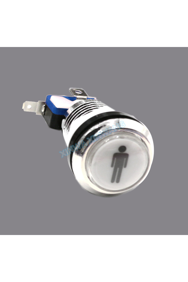 1P white 33mm Chrome Push Button12v 5v Led Illuminated Coin Select PAUSE EXIT START Switch Arcade S