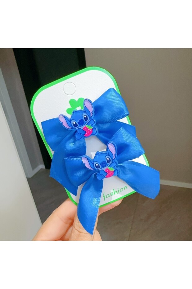 style 5 2pcs Lilo Stitch Hair Clips for Girls New Disney Anime Bows Hairpin Kids Bangs Bobby Pin Wom