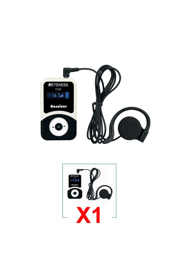 1 Receiver Retekess T130 T131 Wireless Tour Guide System Audio Tour Guide System Wireless Microphone