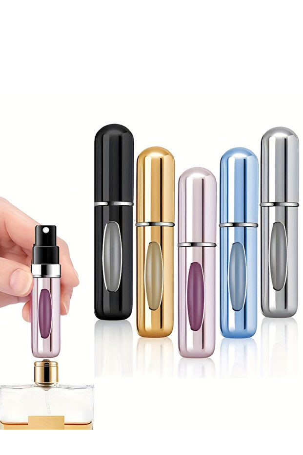 عبوات معدنية مختلطة من 5 قطع، زجاجات عطر قابلة لإعادة التعبئة سعة 5 مل، زجاجات رش عطر صغيرة، عبوات عطر قابلة لإعادة التعبئة