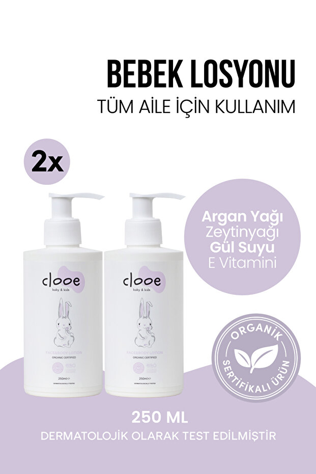 2-Pack Baby Lotion 250 ml - Contains Organic Argan Oil & Organic Olive Oil - Vegan