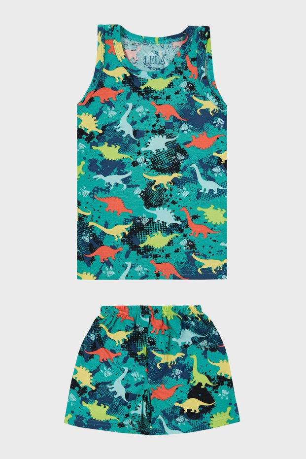 Stretch Cotton Crew Neck Athlete Boxer 2-Piece Underwear Set Girls and Boys Shorts Set 6651010
