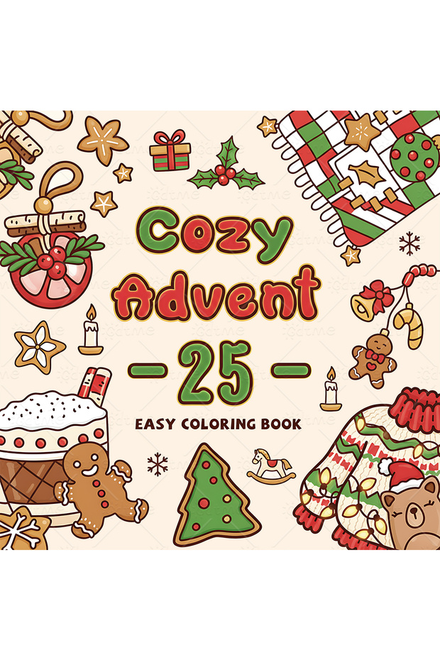 MULTI Cozy Advent 25 Easy Coloring Book Characters Coloring Book for Adult Animal Theme Painting Boo