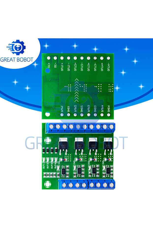 لوحة تحكم مفتاح MOSFET رباعية القنوات تعمل بنبضات، مزودة بتقنية PWM وعزل ضوئي.