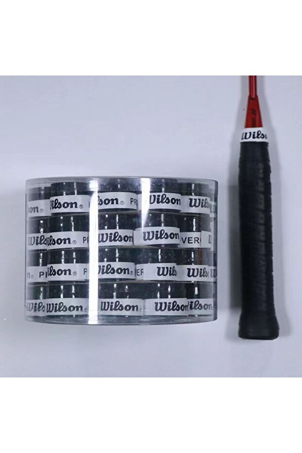 wilson-Black-30 15/30PCS Wilson Tennis Overgrip PU Tennis Racket Sweat Band Absorption Grip Badminto
