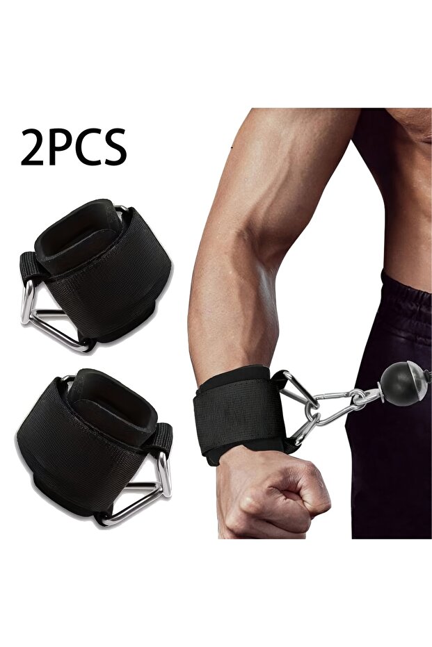 2Pcs 1 Pc Wrist Cuffs for Cable Machine, Adjustable Neoprene Padding, One Size Fit All, Fitness Wris