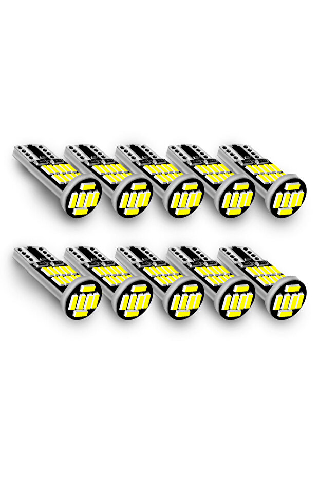 10PCS White 10PCS LED Turn Signals Lighting Bulbs T10 4014 26Chipsets White/Amber/Blue/Red 12V Plug
