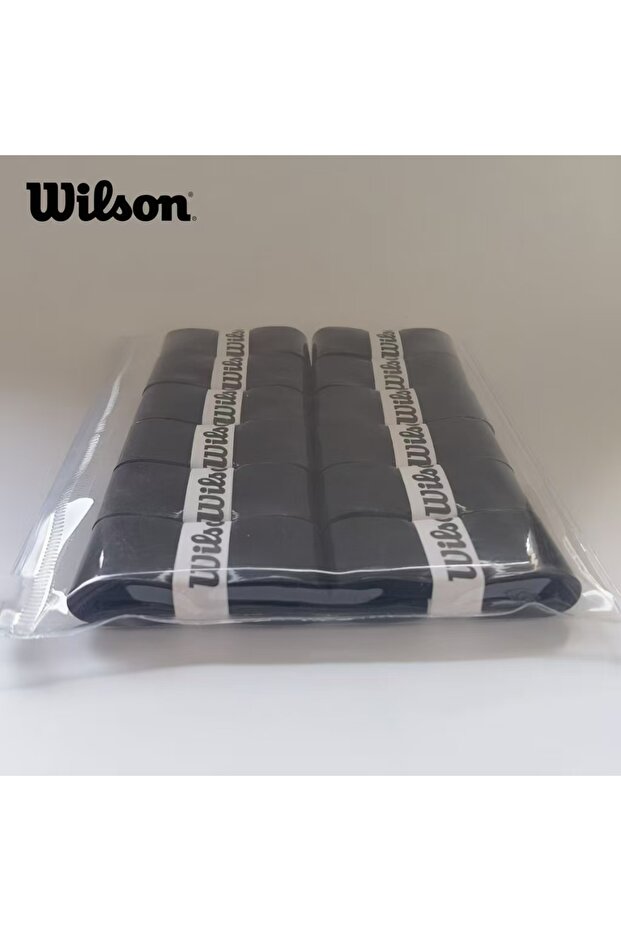 W-BLACK 12PCS WILSON Tennis Racket Overgrip Sweat Band Absorption Grip PU Badminton Racket Handle Gr