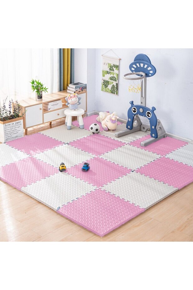 16PCs white-pink 8-16PCS Baby Play Mats EVA Foam Puzzle Mat Children Room Activities Mat For Baby In