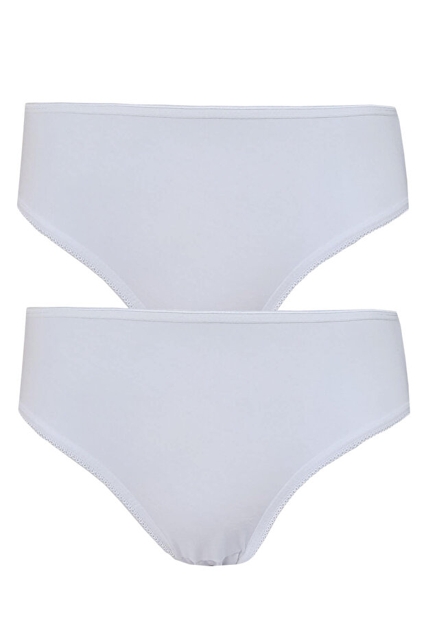 Set of 2 Women's Medium High Waist Bikini Thin Elastic Cotton Economical