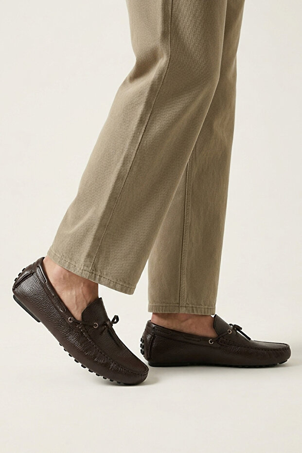 , Men's Genuine Leather Casual Shoes 1611065Ze07911 Brown