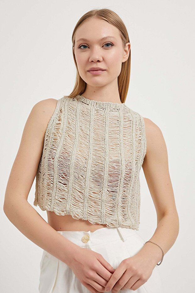 Armalife 2800 Silvery Crop Women's Knitwear Bluz