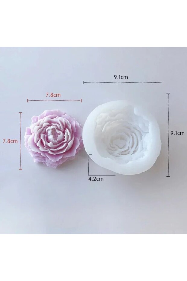 Large 3D Peony Candle Silicone Mold DIY Relief Flower Soap Resin Plaster Mould Home Decor Chocolate