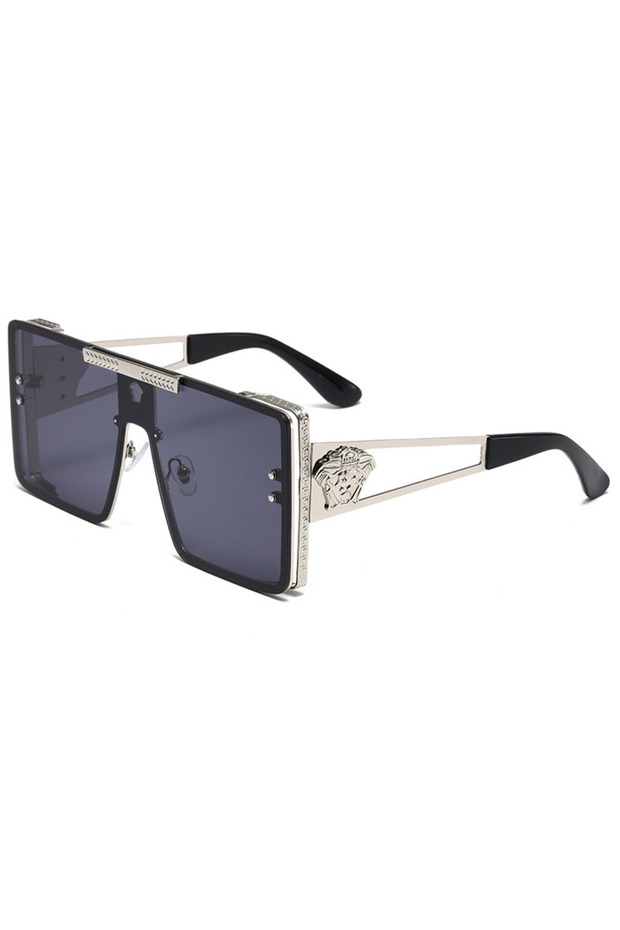 Silver New Stylish Sunglasses with Oversized Frames, Trendy Metal Design, Perfect for Fashion Shows
