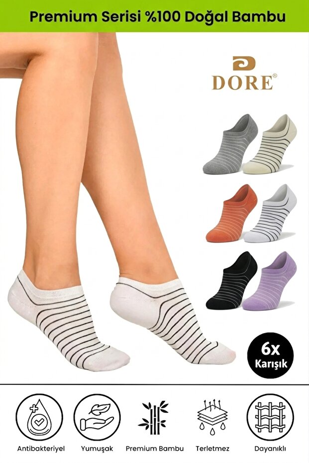 Original 6 Pairs Bamboo Ultra Comfort Anti-Sweat Soft Non-Binding Seamless Premium Short Socks