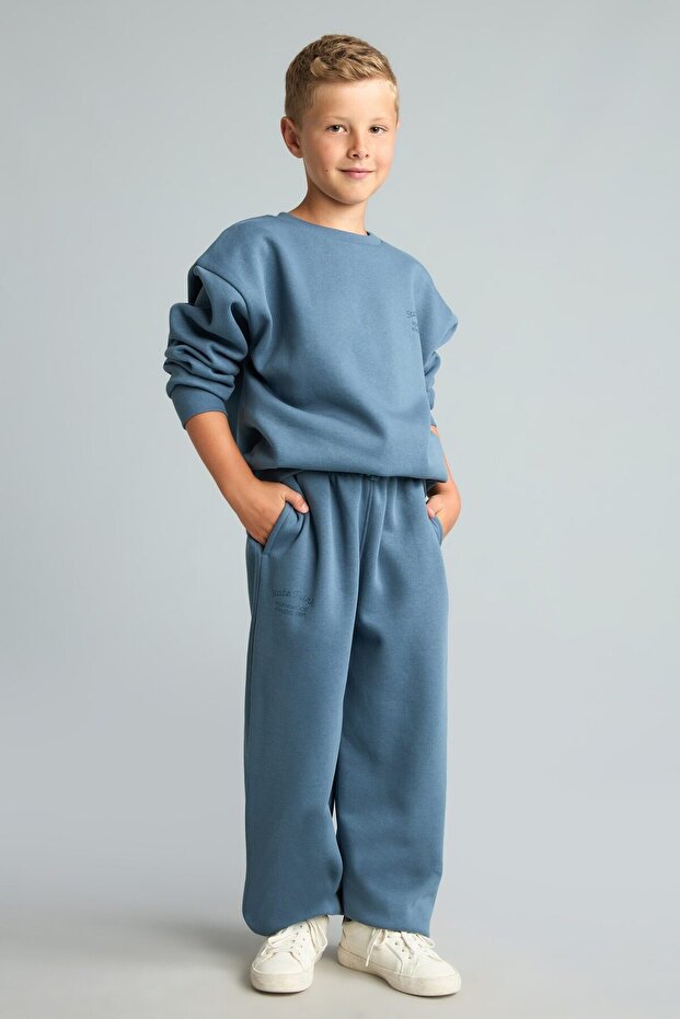 Balloon Fit Elastic Waist Printed Thick Fabric Sweatpants for Boys H9687A826Wn