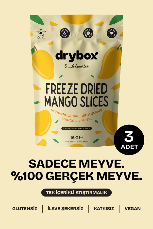 Freeze Dried Tropical and Minus Mango Slices (Freeze Dried) - 16g 3-Pack