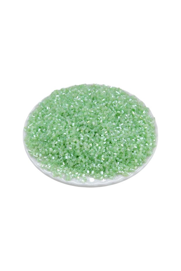 Cut Beads Light Green 2X1.5 mm (60 Gr)