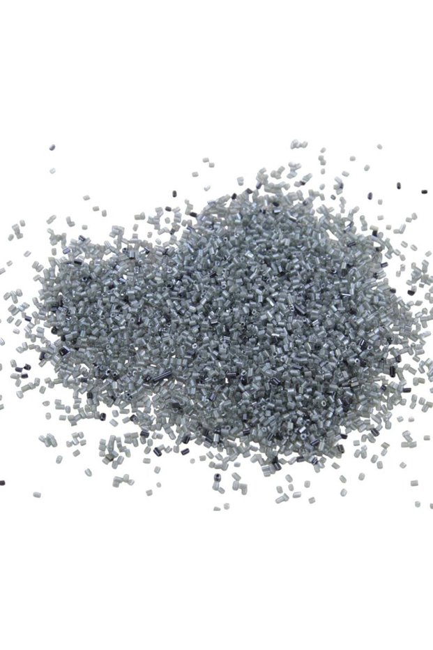 Cut Beads Two Colors Smoked Gray 2X1.5 mm (100 Gr 4000 Pieces)