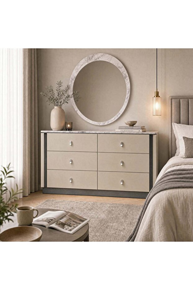 تسريحة من هاي بوينت بتصميم عملي ومساحة تخزين عملية بتنظيم ذكي 140 × 40 سم باللون الرمادي