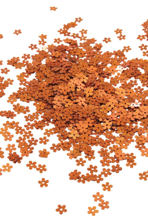 6 mm Daisy Flake Metallic Laser Honey Color with Center Hole (30 Gr)