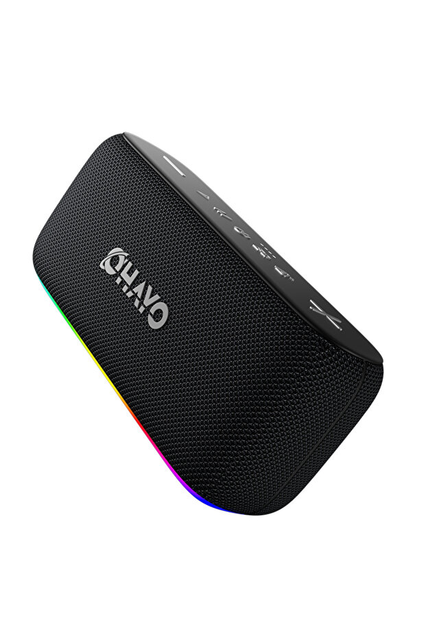Speaker black OHYAO Bluetooth Speaker 6.0, 60W Stereo Sound, Titanium Membrane Drivers, RGB Lights,