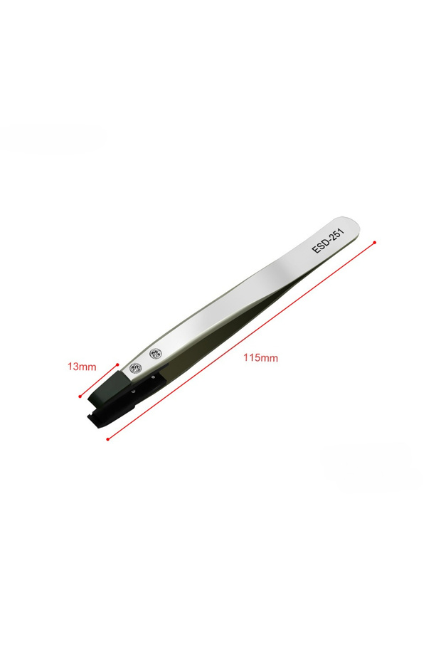 1pc Flat-top style ESD-Safe Precision Tweezers, Anti-Static Tips with Heavy-Duty Metal for Electroni
