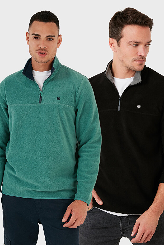 Slim Fit Anti-Pilling Non-Pilling Fleece-Lined Cold-Proof 2-Pack Fleece Men's Pola