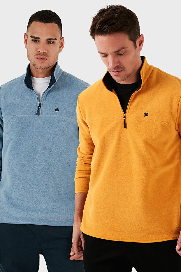 Slim Fit Anti-Pilling Non-Pilling Fleece-Lined Cold-Proof 2-Pack Fleece Men's Pola