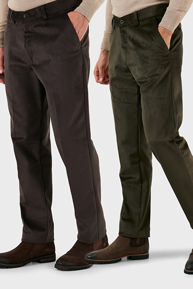 Normal Bel Regular Fit Straight Leg 2-Pack Velvet Trousers Men's Velvet Pants 645Merlins2