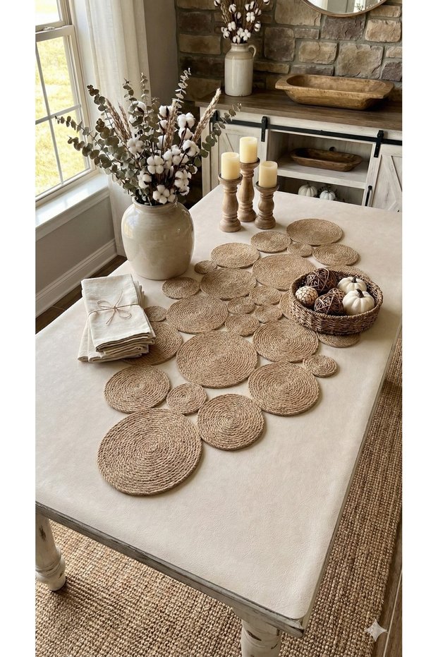 Olva 110X50Cm Jute Rope Living Room Kitchen Table Runner, Wicker Runner, Premium & Handmade