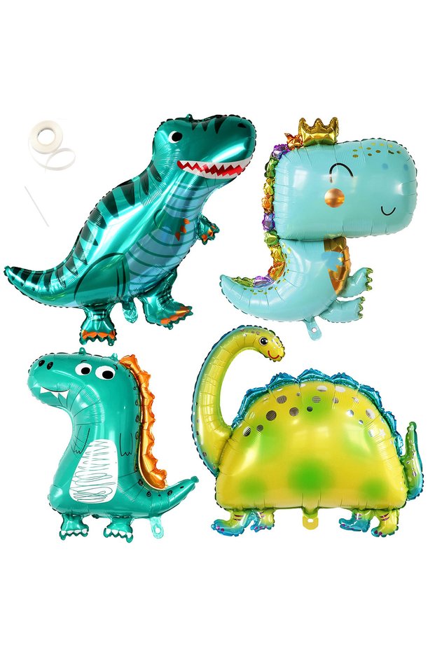 Other Dinosaur set 4 pcs Giant Dinosaur Foil Balloon Set Cartoon Cute Dinosaur Bath Decoration Dinos