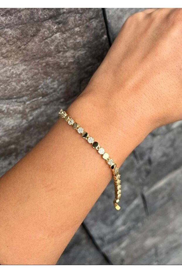 Patterned Stone Circle Bracelet