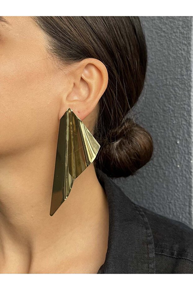 Wing Patterned Large Earrings