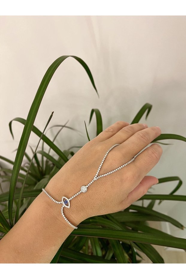 Silver Colored Shahmeran with Eyes and Stones