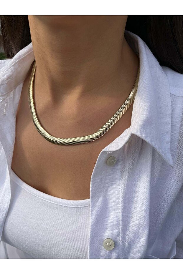 Gold Color Thick Italian Chain Necklace