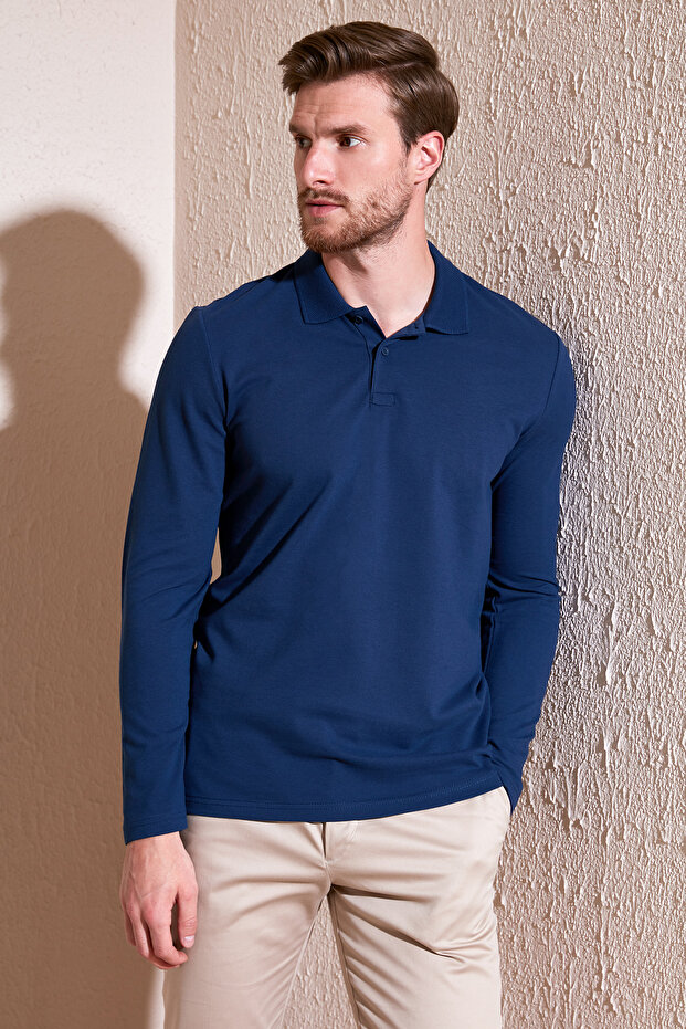 100% Cotton Slim Fit Polo Collar Sweat Men's Sweat 5905707