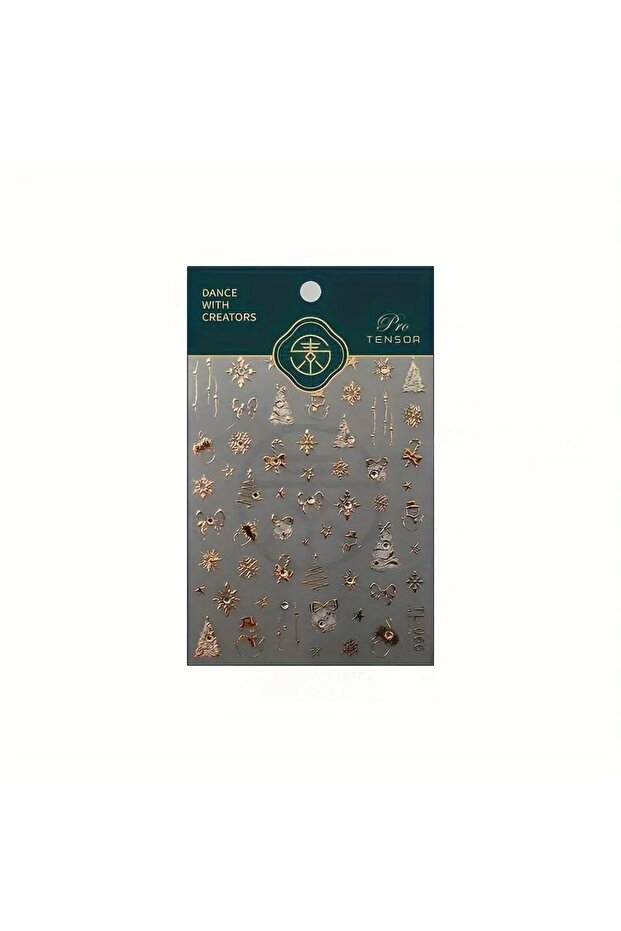 NK-TL-066 1Pcs 5D Bronzing Christmas Snowflakes Nail Art Sticker Inlaid Diamond Bowknot Pine Snowman