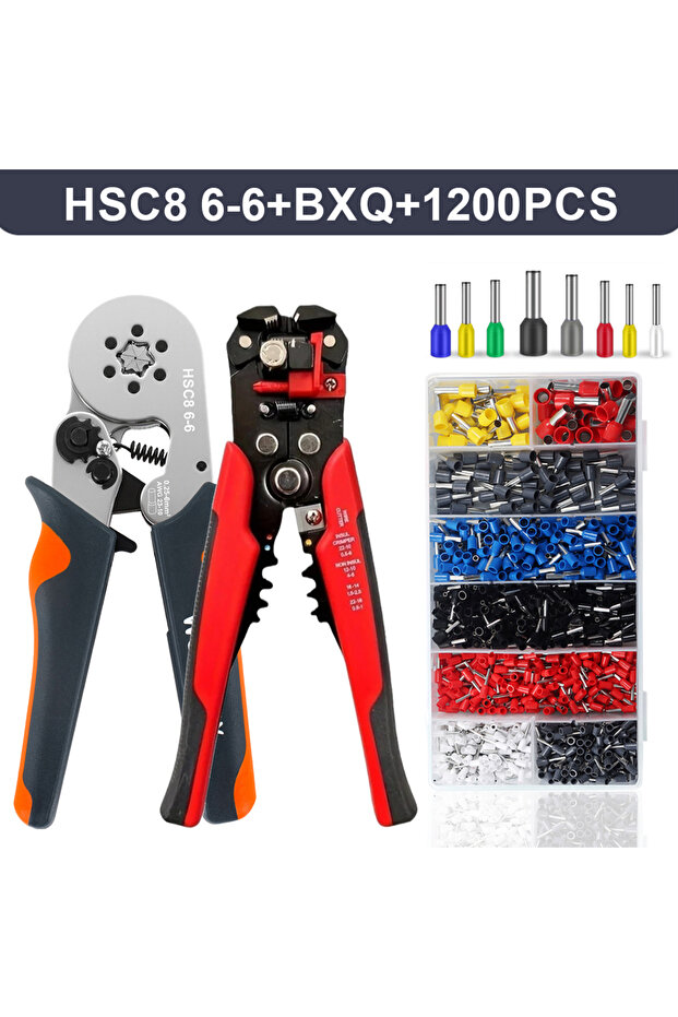 6-6 BXQ 1200 قطعة أداة احترافية لعمال الكهرباء، أداة تجريد الأسلاك، قاطعة الأسلاك، أداة تجعيد الأسلاك، تجعيد تلقائي