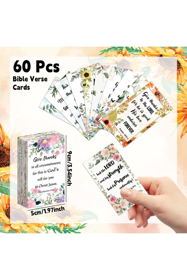 9x5cm 60pcs 60pcs/pack Bible Verse Cards Prayer Cards for Women with Assorted Bible Verses Mini Scri