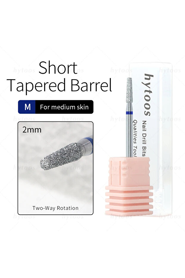 B208-M(S) HYTOOS Chrome Diamond Nail Drill Bits Pro Russian Cuticle Bit for Nail Drill Dead Skin Cut